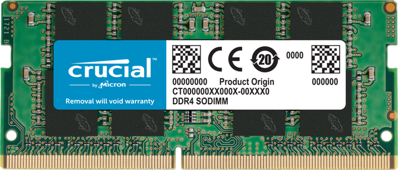 Crucial by Micron  DDR4  16GB 3200MHz SODIMM  (PC4-25600) CL22 1.2V (Retail), 1 year