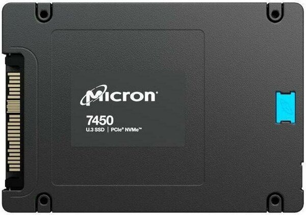Micron 7450 PRO 15.36TB NVMe U.3 (15mm) PCIe NVMe Gen4 1x4 (v1.4) R6800/W5600MB/s 3D TLC MTTF 2 1M/250K IOPS 28000TBW SSD Enterprise Solid State Drive, 1 year, OEM
